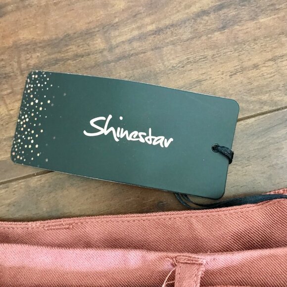 Shinestar‎ Women's High-Waisted Belted Pink Rayon Pleated Casual Shorts. Size L - Picture 5 of 9